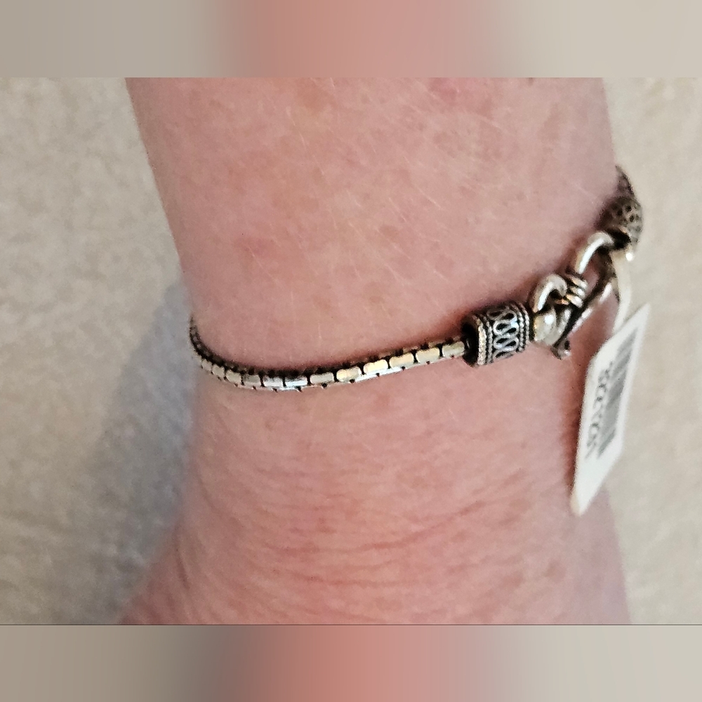925 Artisan Crafted Sterling Silver Wavy Link Bracelet 6.5in 4.65g - Picture 3 of 9
